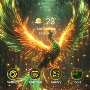 Samsung-Galaxy-Theme-Shiny-Golden-Phoenix-On-The-Lake_thumb.jpg