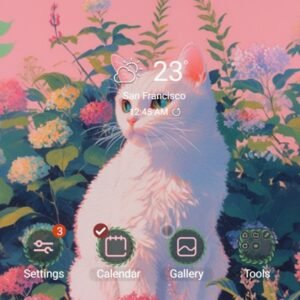 Samsung-Galaxy-Theme-The-White-Cat-In-The-Hydrangea-Garden_thumb.jpg