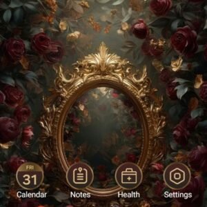 Samsung-Galaxy-Theme-An-Oval-Golden-Mirror-Among-Red-Roses_thumb.jpg