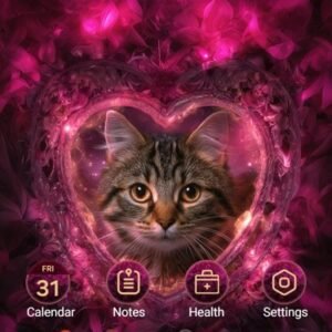 Samsung-Galaxy-Theme-Brown-Cat-In-Pink-Heart-Mirror_thumb.jpg