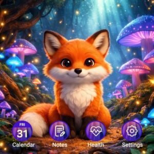 Samsung-Galaxy-Theme-Red-Fox-In-Blue-Mushroom-Forest_thumb.jpg
